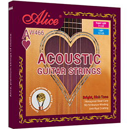 A408 Acoustic Guitar String Set, Stainless Steel Plain String, Copper Alloy Winding, (80/20 Bronze Color) Anti-Rust Coating